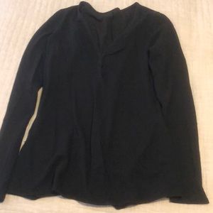 Black button down lululemon thermal top
